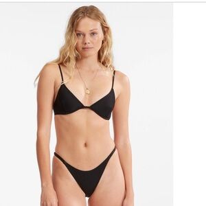 Billabong Sol Searcher Reese Black Uwire Bikini Top size small new